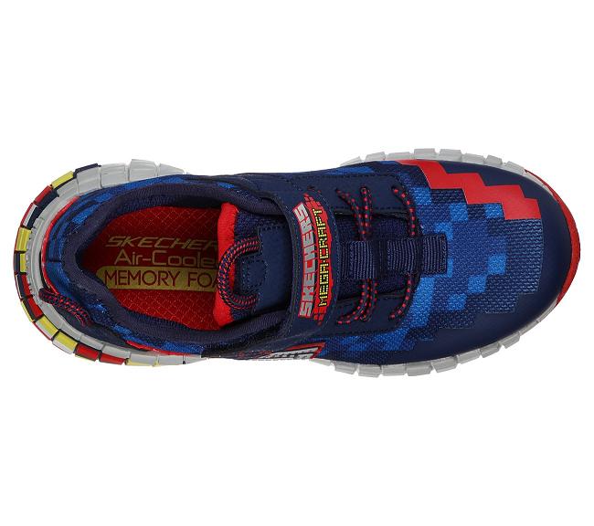 Zapatillas Skechers Con Velcro Niños - Mega Azul Marino KUPME8421